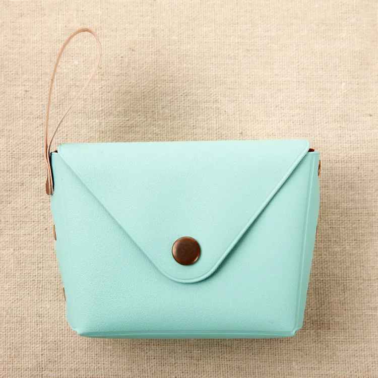 Hot sale korean style cute candy color pocket coin purse key bag creative macaron hand bag card cash wallet