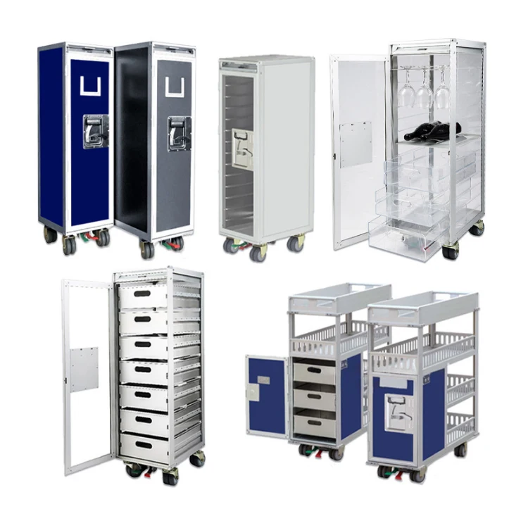 Customized wholesale high quality airplane aluminum half full size food water cart plane airline catering trolley
