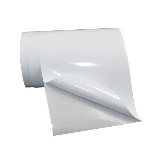 PP glossy white PP transparent self adhesive label materials for frozen food packaging label wet wipes label with CE certificate