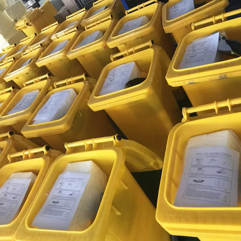 1110L Oil and fuel  wheeled spill kit  oil absorb pads oil absorbent spill kit  bin