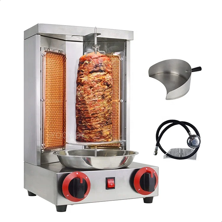 Gas Shawarma Machine Benchtop Kebab Maker Machine Commercial Kitchen Use Gas Doner Kebab Grill Kebab Maker Machine