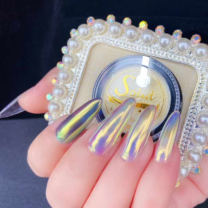 Бокко твердый Блестящий Порошок для ногтей Аврора зеркальный хромированный пигмент Русалка голографический порошок для ногтей оптом