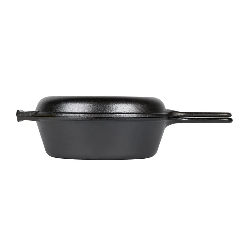 Pre Seasoned Cast Iron 2 in 1 Combo Cooker with Skillet Lid for Camping Outdoor Cooking Dutch Oven