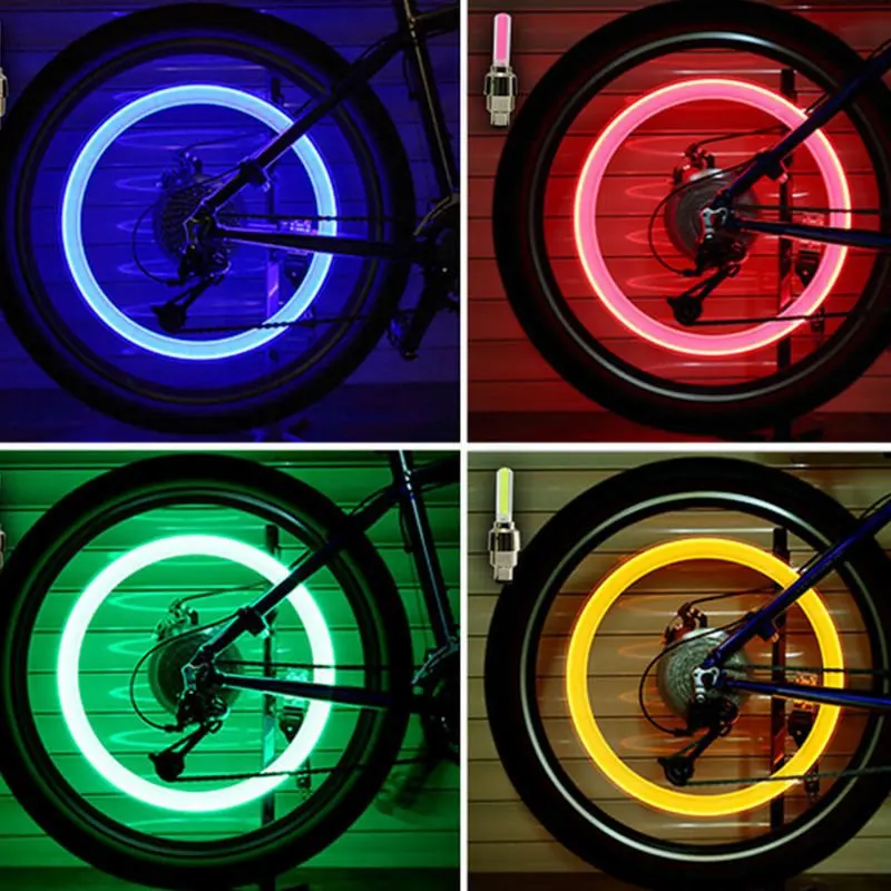 LED Flash Light Tire Wheel Valve Sealing Caps For Car Bike Bicycle Motorcycle