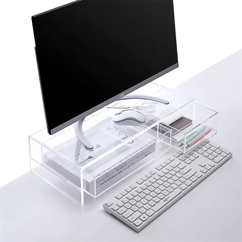 Custom Size Computer Desktop Stand Acrylic Computer Riser Monitor Stand