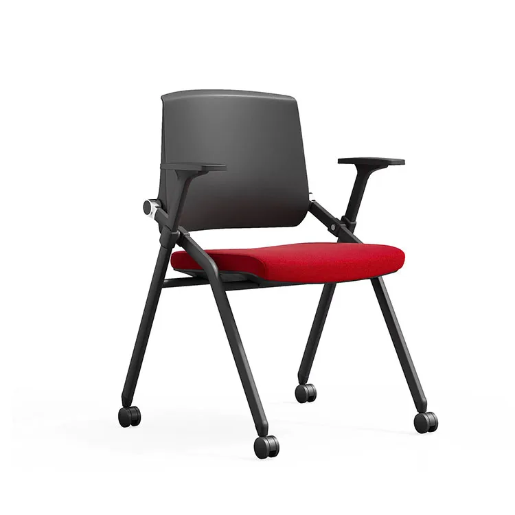 Office furniture chair school project white conference meeting room chair folding training chair with movable wheel