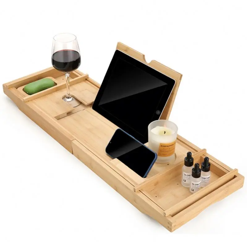 Wooden Bathroom Accessories Bathroom Accessory Bathtub Caddy Tray With Adjustable Legs