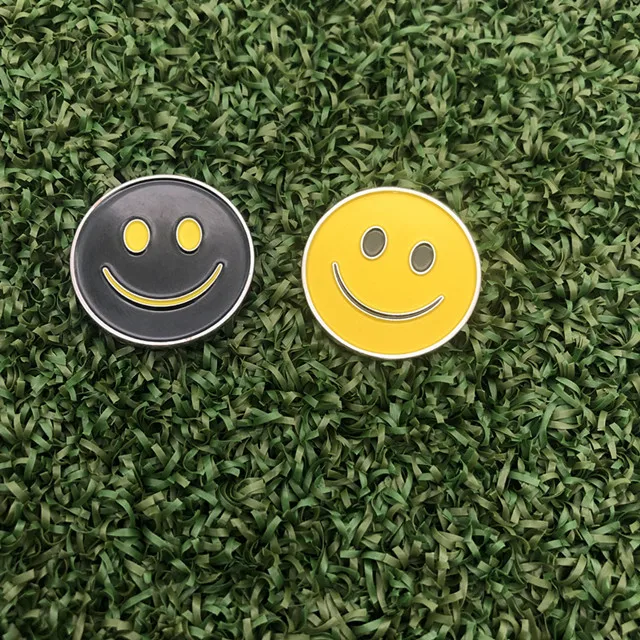 Ready To Ship Complete Cheap Women Golf Accessories Wholesale Bulk Smile Face Metal Ball Golf Marker