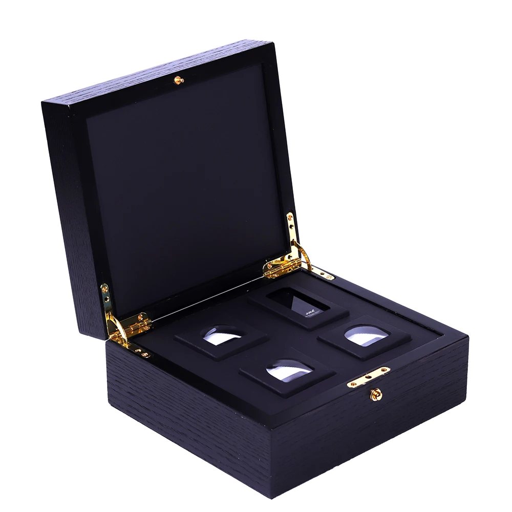 Customize Book Shaped Luxury Black Perfume Wooden Box EDT Eau Fraiche Bottle Packaging Wood Gift Box Wine Packaging Wooden Box