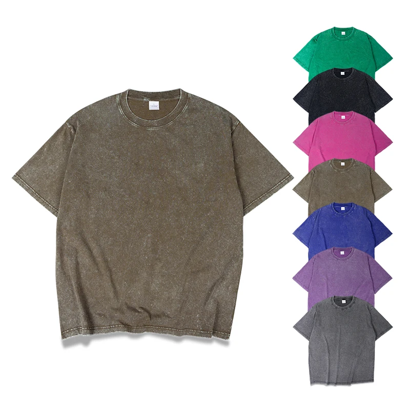 Wholesale 230gsm Streetwear Plain Oversized Tshirt Custom Essentials Cotton Crew Neck Oversized Cropped Machine Printing for Men