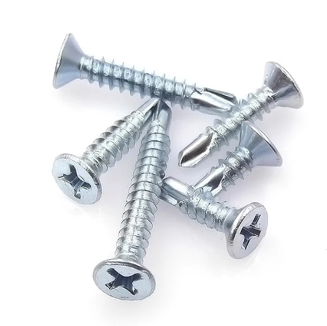 China Made New High Quality Blue white zinc Self Drilling Screw CSK Head Head Self Drilling Screw M4.2