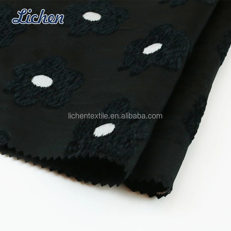 Горячая Распродажа, черный и белый цветочный узор, 50% полиэстер, 50% хлопок, удобная жаккардовая ткань для одежды