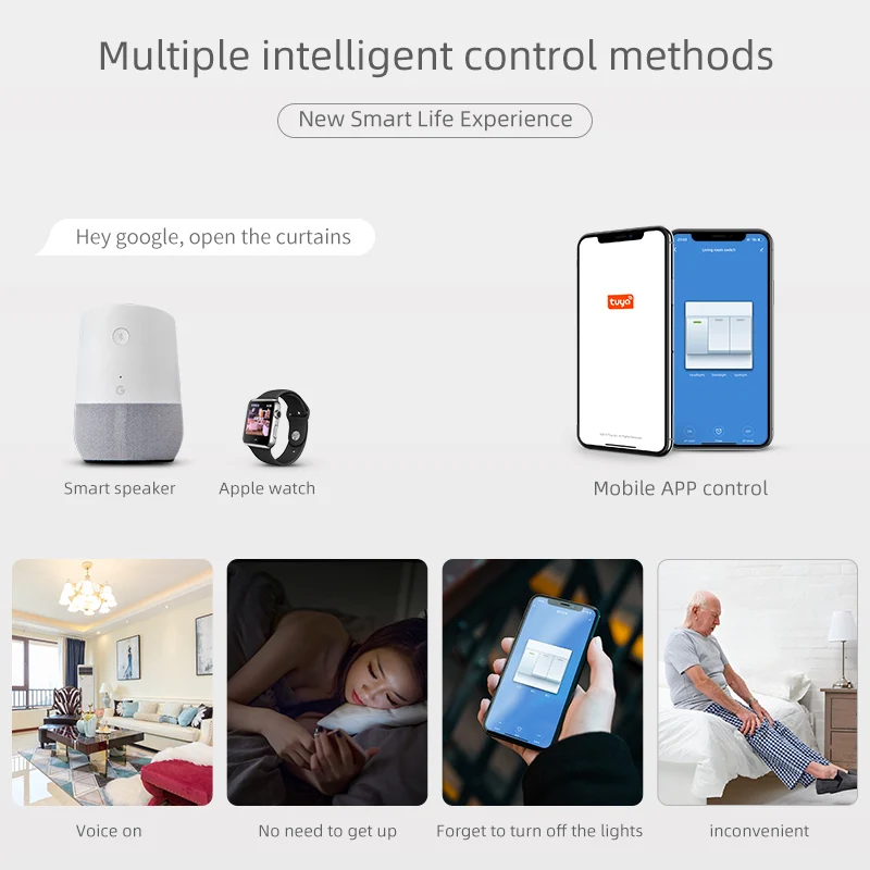 Умный сенсорный выключатель Tuya Smart Life APP дистанционное управление мобильными телефонами Wi-Fi 3 клавиши