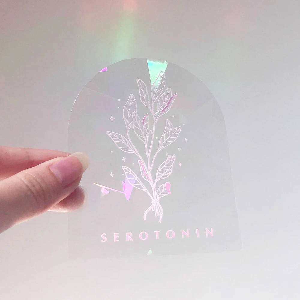 Custom Suncatcher Stickers Cloud Decorative Decal Static Wall Sticker Cute Dog PVC Rainbow Suncatcher Sticker Clear Prism