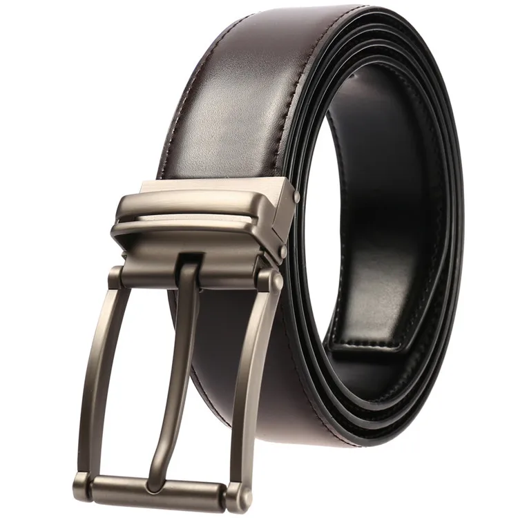 Factory Price Customized Logo Durable Cow Leather Pin Belts Adjustable Buckle Belts Men Waistband Belt