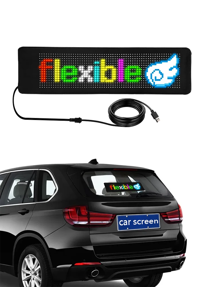 App Control Car Digital Letrero Programable Led Window Scrolling Led Display Flexible Led Screen Panel Flexible Led Car Sign