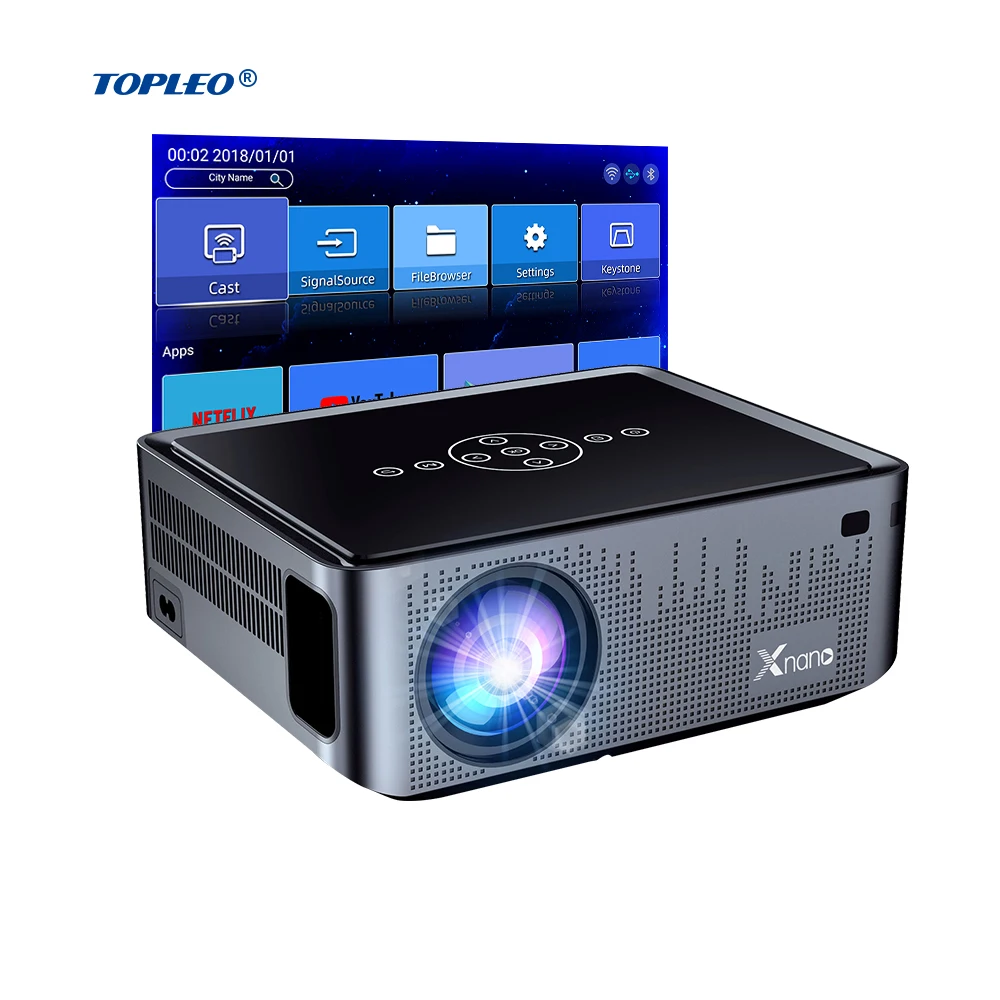 Topleo Home Cinema 1080P Video Projector Full HD 300 Ansi Lumens Lcd Projector 4k best portable Movie Projector