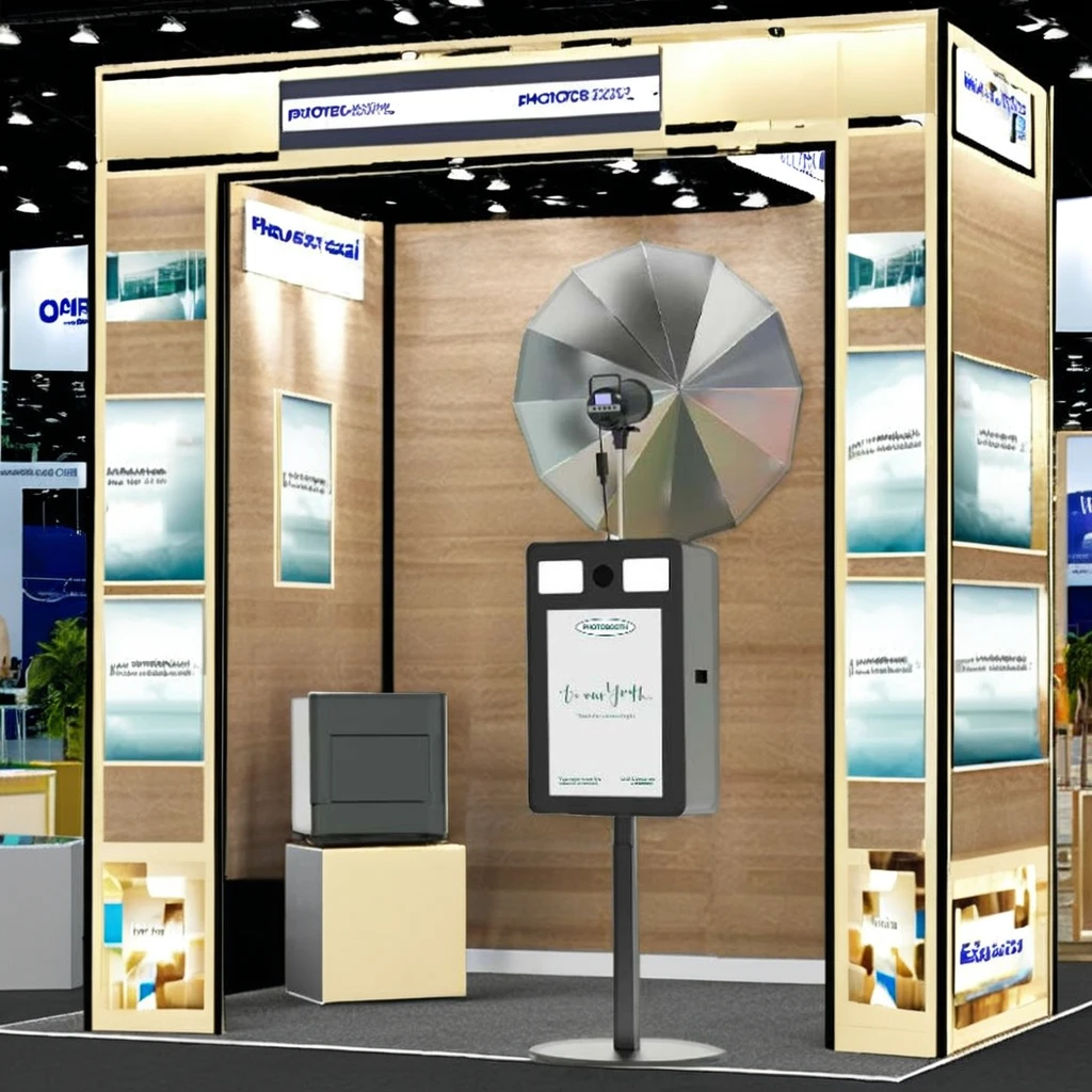 Oval DSLR iPad Mirror Photo Booth Selfie Kiosk with Flash and Umbrella Event Photobooth Shell Packed in Flight Case