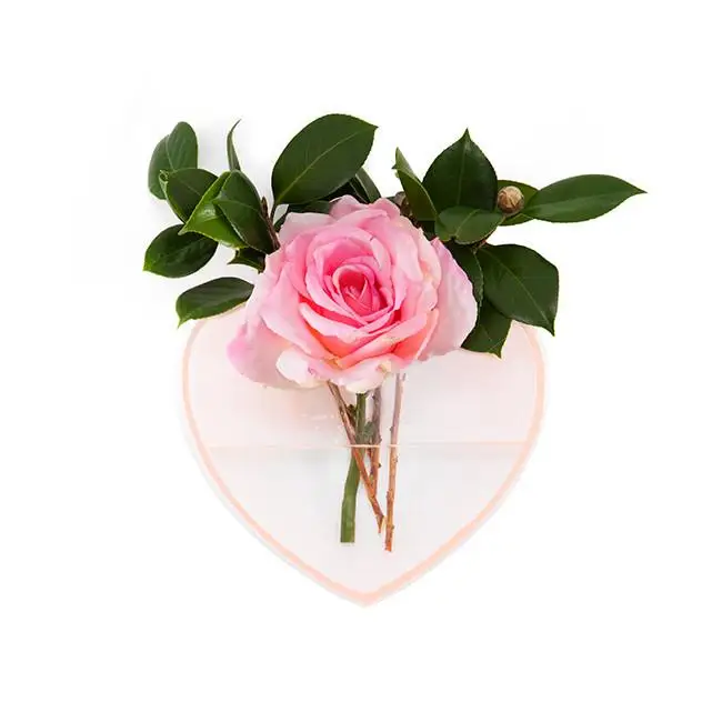Clear Heart Shape Flower Vase Acrylic Vase Centerpieces