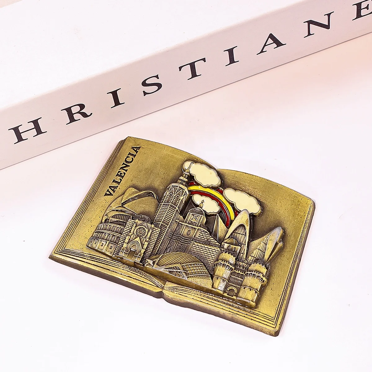 Factory Price 3D Metal  Fridge Magnet Spain Magnet Sticker Customized Designs Personalized  Valencia Tourist Souvenir