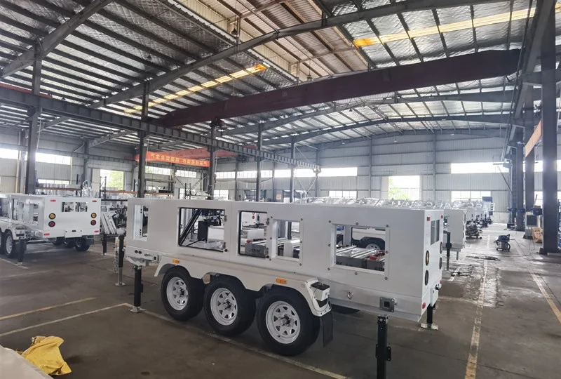 Hydraulic Angle Adjustment 8KW Lithium Battery Mobile Solar Diesel Hybrid Generator Trailer