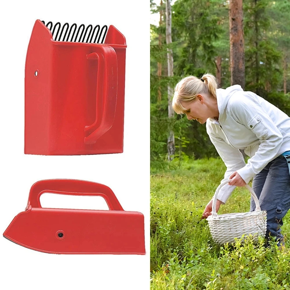Portable Berry Pickers Metal Comb Rakes Picking Fruit Collecting Scoop Handle Blueberry Collection Harvester Picking Garden Tool