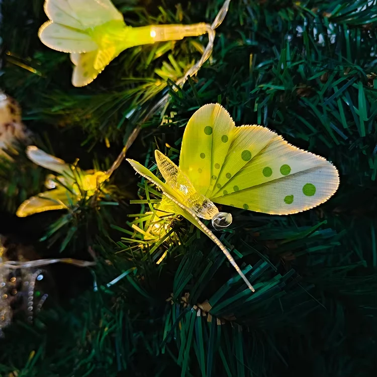LED Colorful Slow Flashing Butterfly Light String for Christmas Tree Party Festival Showcase Courtyard Decorative Lighting