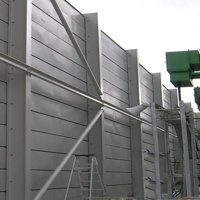 Movable aluminum plate indoor noise reduction equipment soundproof wall glass wool or rock wool sound noise barrier