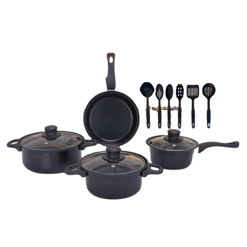 13Pcs Cast Iron Kitchen Non Stick Cooking Pan Pot Set Non Stick Cookware Sets With Nonstick Coating Kitchen Utensils