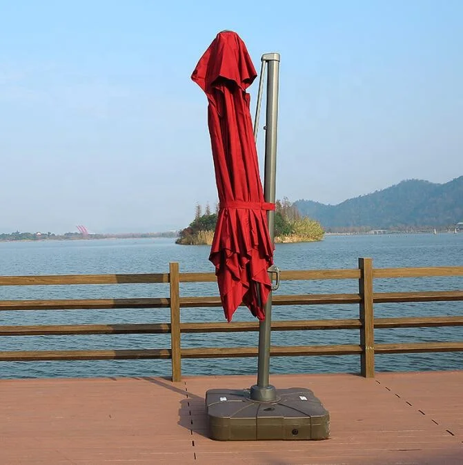 Large size square shaped garden courtyard beach aluminum alloy stand with strong base outdoor umbrella