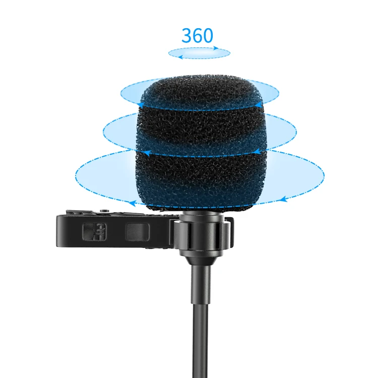8 Meters Lapel Microphone Portable Mini 3.5mm Condenser Microphone Professional Double Head Microphone
