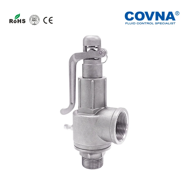Covna Hot Sale Safety Relief Valves for lpg 1Inch Stainless Steel BSP Thread AC220V With Handle Safety valve