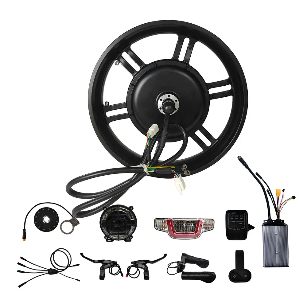Factory Wholesale 48V 60V 72V 2000W 3000W 20 Inch Hub Motor 65km/h Brushless High Speed Electric Wheel Hub Motor Kit
