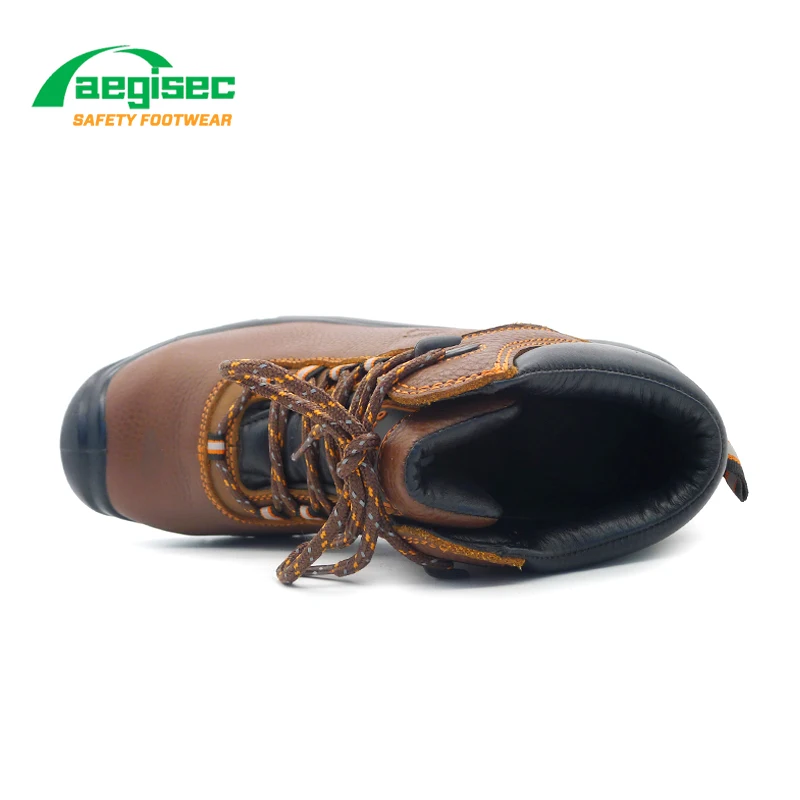 AEGISEC Cow Leather Construction Work Boots Mining Zapatos De Seguridad Steel Toe Safety Shoes for Men