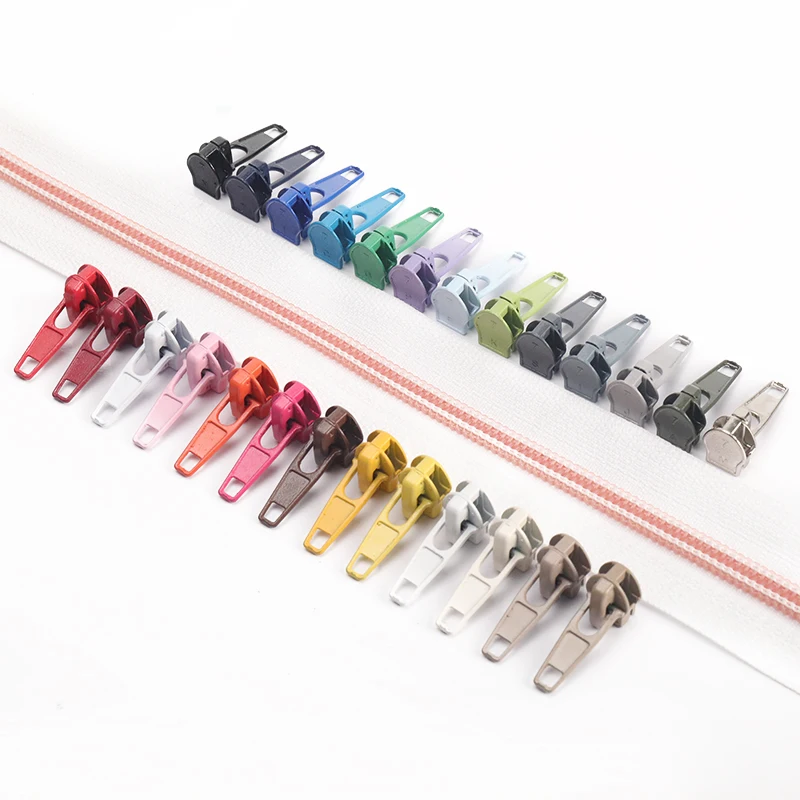 OCO Factory Wholesale Stock Color #5 Zipper Puller For Bag Auto Lock Slider Colorful Nylon Zipper Slider