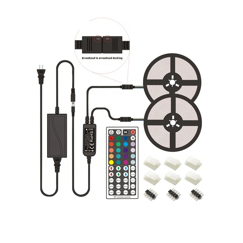 Customized 1-44 Buttons 2 Interface LED Light 10M 300 Lamps 5050 RGB 44 Keys Wireless RF Remote Control for Decorative Lights