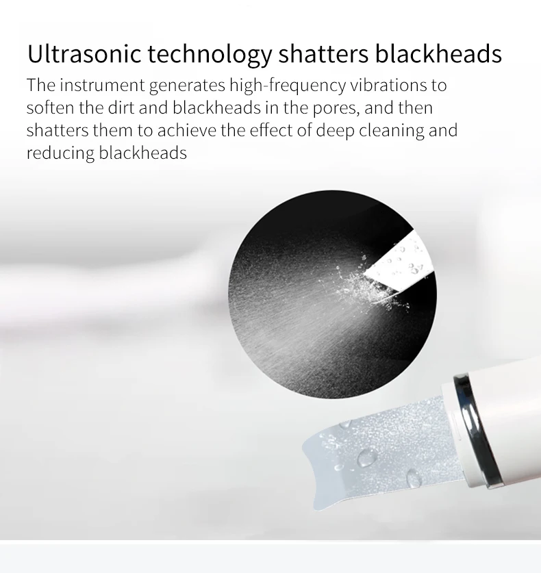 led 650nm Ultrasonic vibration EMS Heating Spatula skincare tools Pore Cleaner Blackhead  Facial Deep Cleansing  device at home