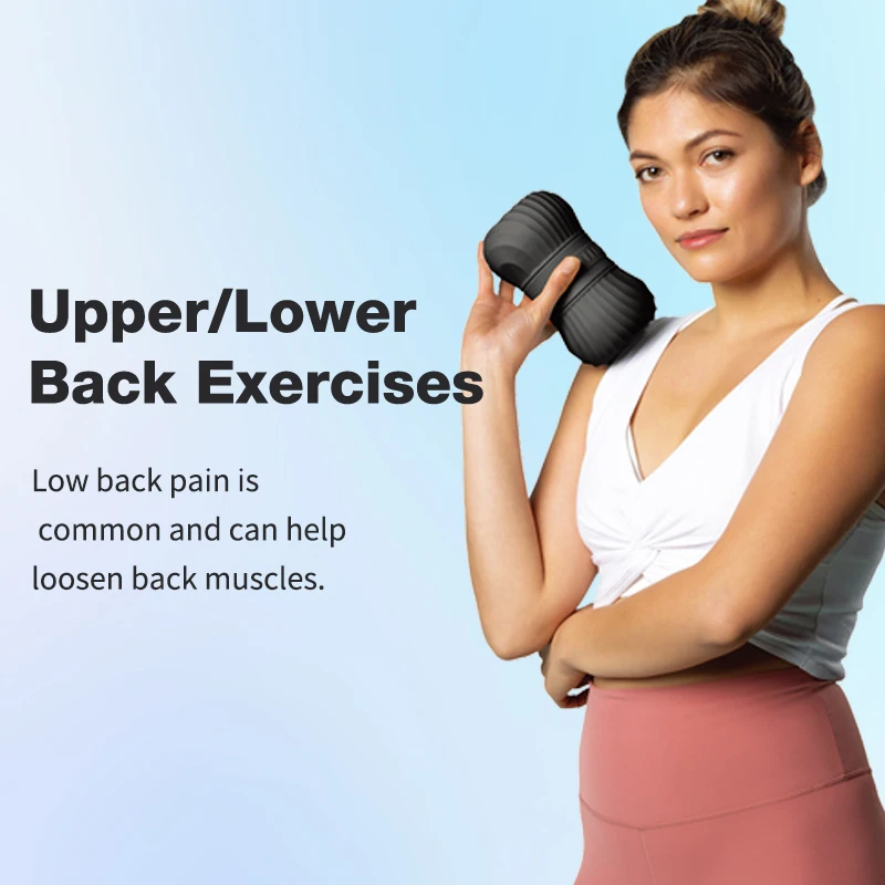 Fitness soft silicon hand-carry yoga electric vibrating exercise high intensity foam roller peanut kit massager