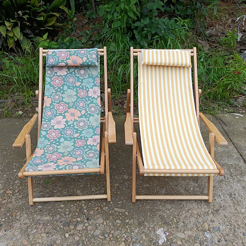 modern luxury soft adjustable outdoor furniture camping wooden folding white fabric reclining bedroom living room arm chair