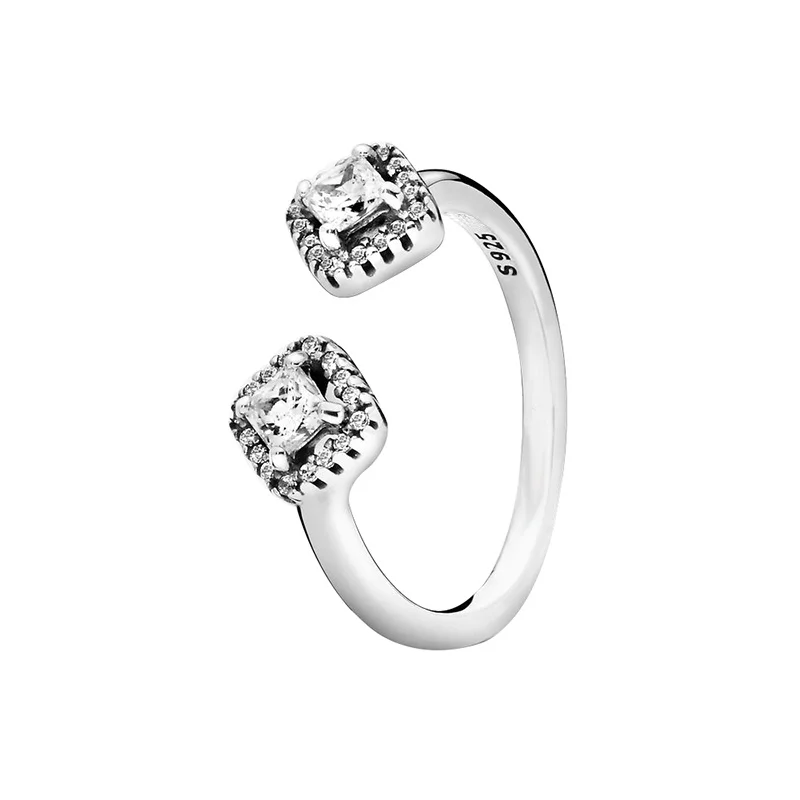 Authentic 925 Sterling Silver Regal Princess Crown Elevated Heart Sparkling Zircon Ring Fine Engagement Jewelry Anniversary Gift