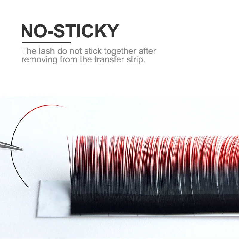 OEM Custom Logo Ombre Eyelash Extension PBT Material Individual Volume Mink Ombre Color Lashes Wholesale