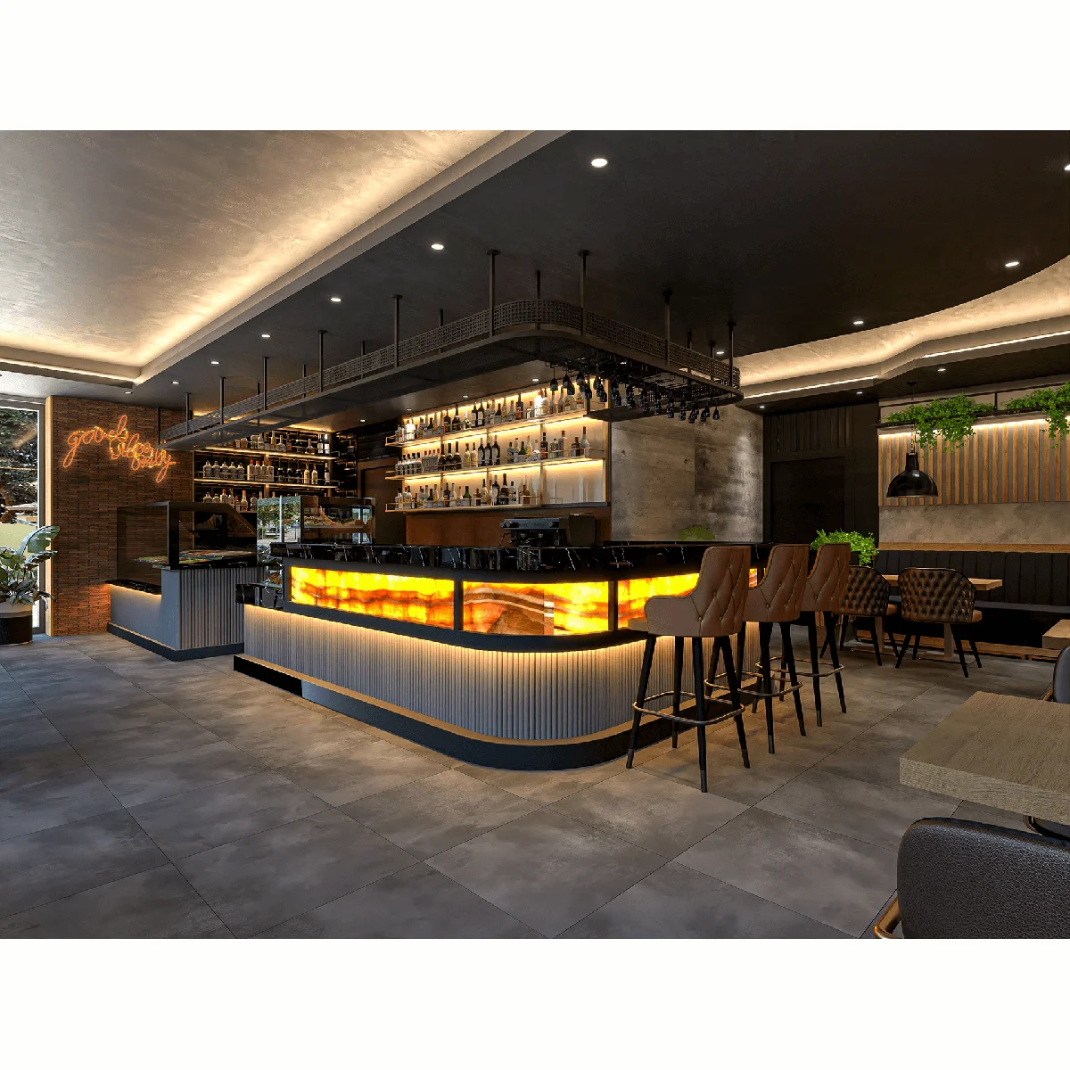 Vintage Sport Bar Design Ideas Steak Restaurant and Grill Decor Furniture Sets Food Counter Drinks Shelves Display