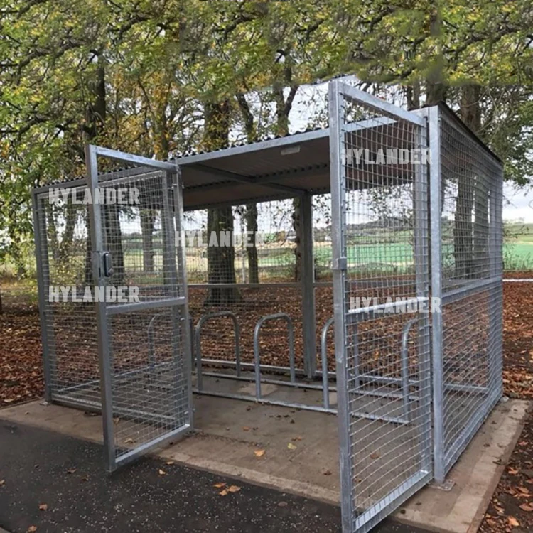 Mesh cycle locker lockable metal storage security cage for bike