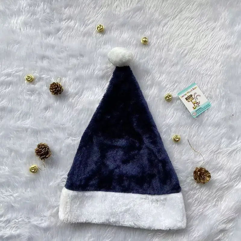 Wholesale Custom Adult Children Baby Classic Santa Claus Hats Xmas Cap Velvet Plush Christmas Hat for Kids