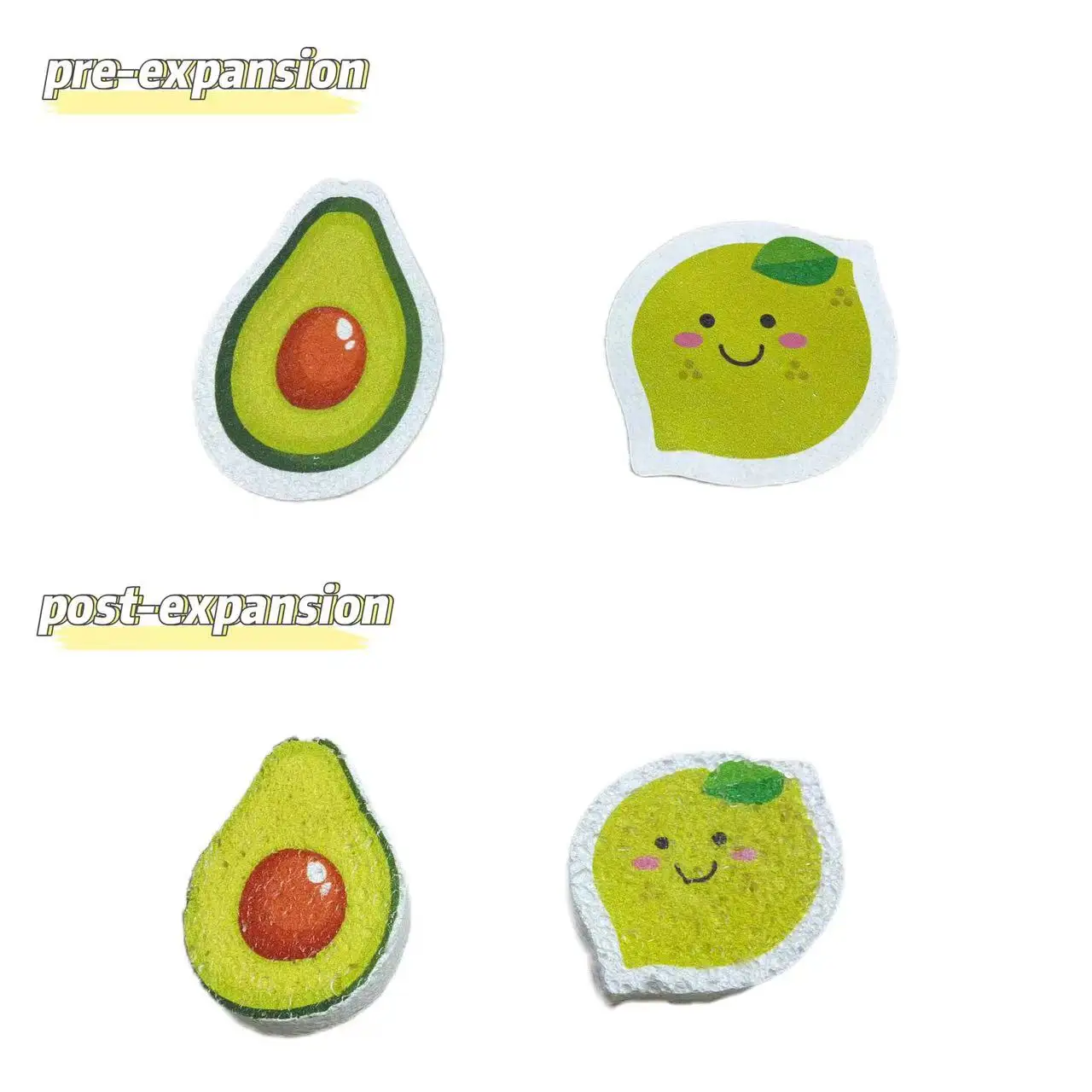 Wholesale Fun Cartoon Dish Washing Kitchen Sponge Fruit Shape Cleaning Sponge