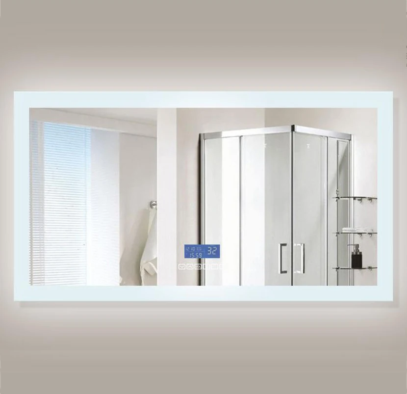Smart Bathroom Mirror With Dimmable Anti-Fog Square Wall With Led Light