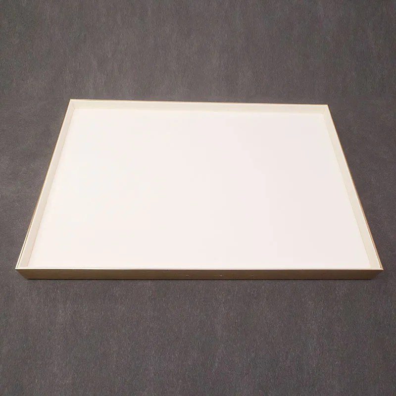 New Arrival Metal Frame Luxury Microfiber PU Tray Necklace Display Large Capacity Jewelry Tray
