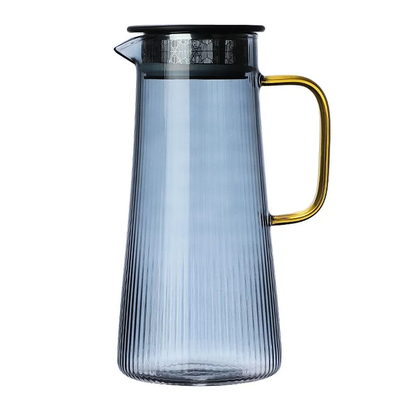 Factory direct delivery  Water Carafe heat resistant water glass vertical smoke gray cool water bottle in kitchen