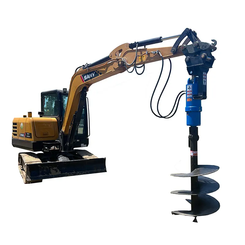 Excavator spiral drill Soil drilling machine Hydraulic soil drill Excavator accessories hydraulic screw pile