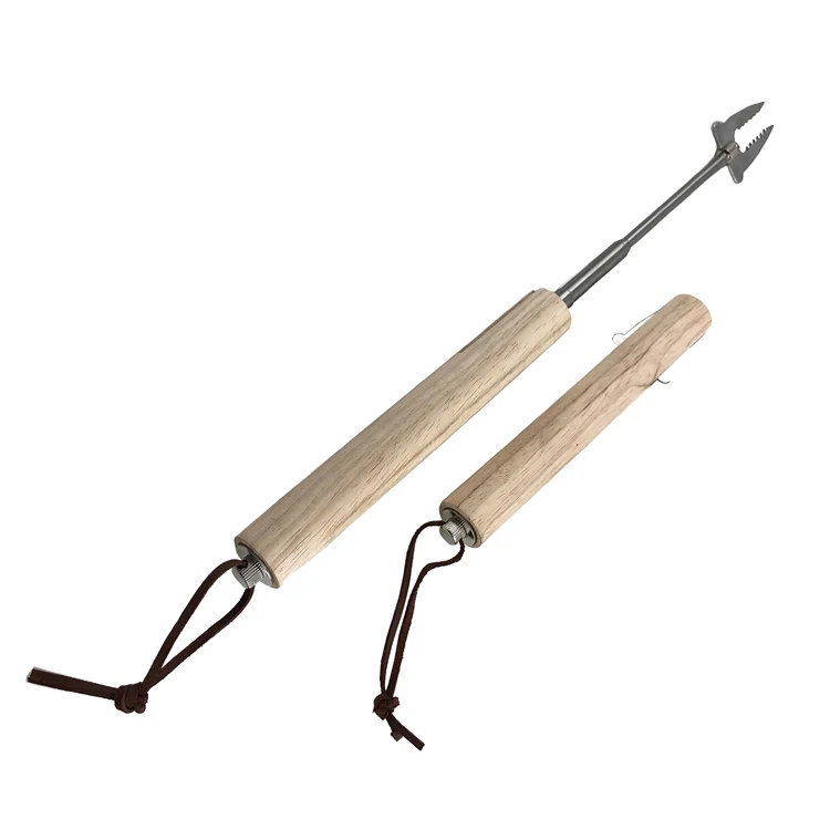 Camping grill accessories 28 - 32 inch Stainless steel Telescopic rod Barbecue skewer BBQ stick fork